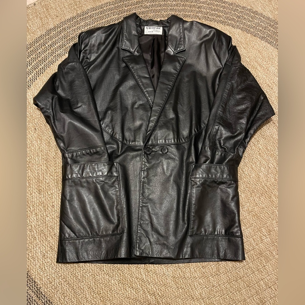 Vintage 1980s oversized Northside Fashions Genuine Leather Jacket - Picture 6 of 11